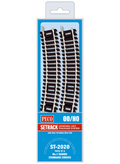 Peco ST-2020 00 Gauge Pack of 8 No:1 Radius Standard Curves