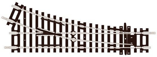 Peco (ST-240) 00 Gauge Setrack Turnout, 2nd Radius, Right Hand