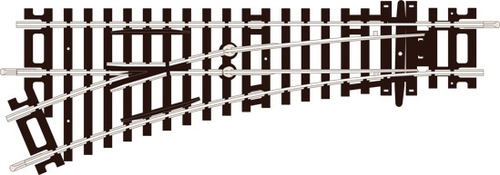 Peco (ST-241) 00 Gauge Setrack Turnout, 2nd Radius, Left Hand