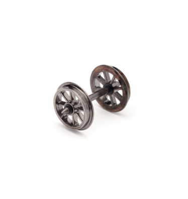 Hornby R8098 00 Gauge 12.6mm Metal 8 Spoked Wheel / Axle Set